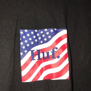 huf tee shirt w/ american flag